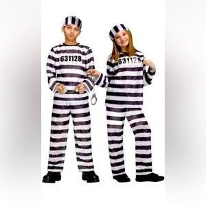 Unisex Child Prisoner Jailbird Halloween Costume MEDIUM 8-10